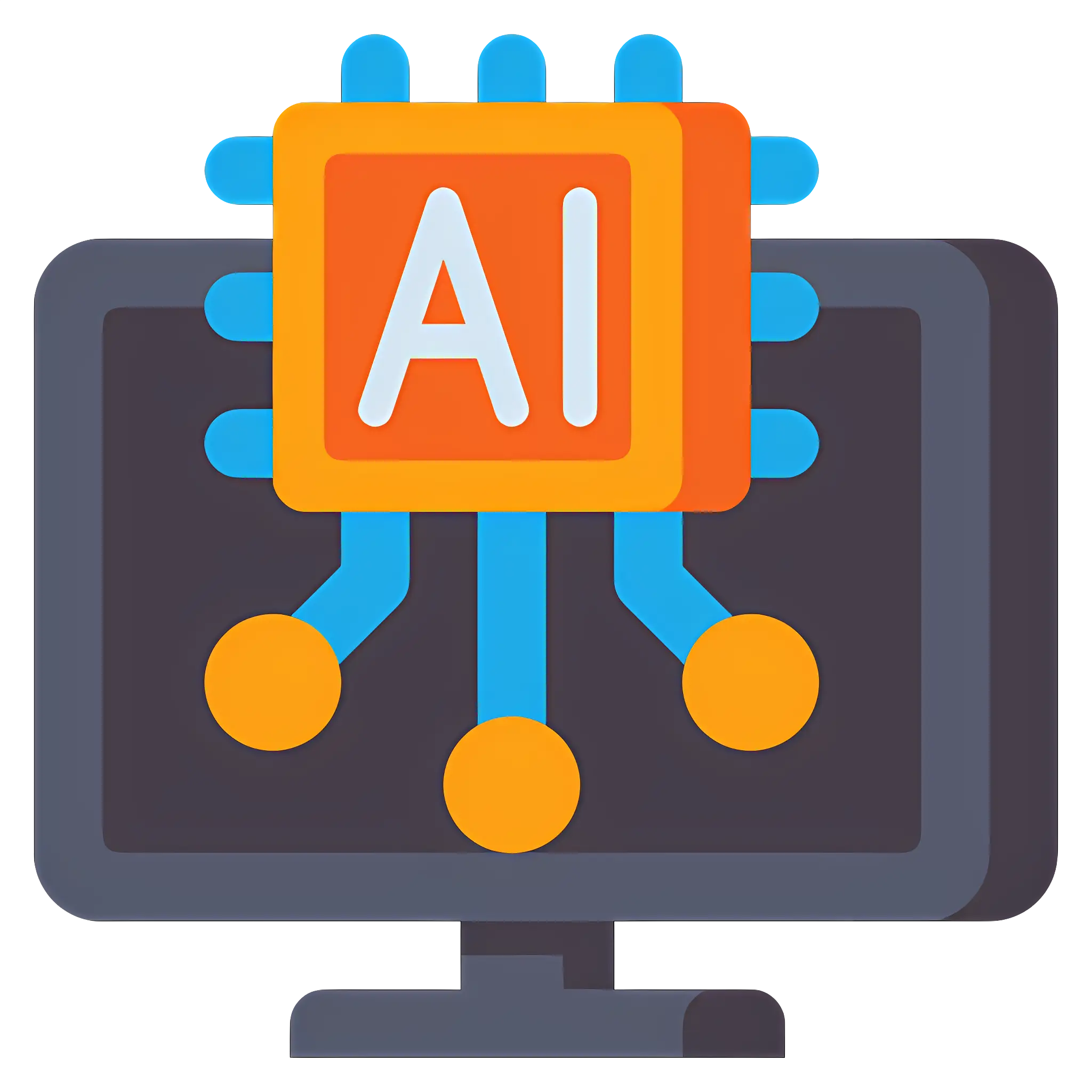 AI Chip Illustration on Computer Screen