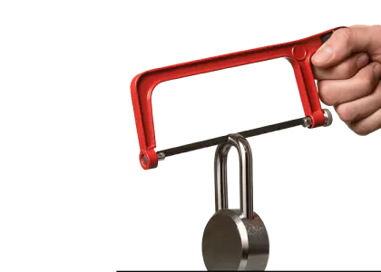 Hacksaw Cutting Padlock