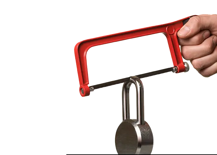 Hacksaw Cutting Padlock