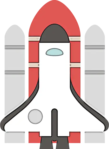 Space Shuttle Design in Cartoon Style