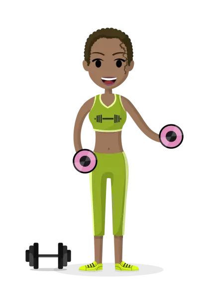 Fitness Woman with Dumbbells