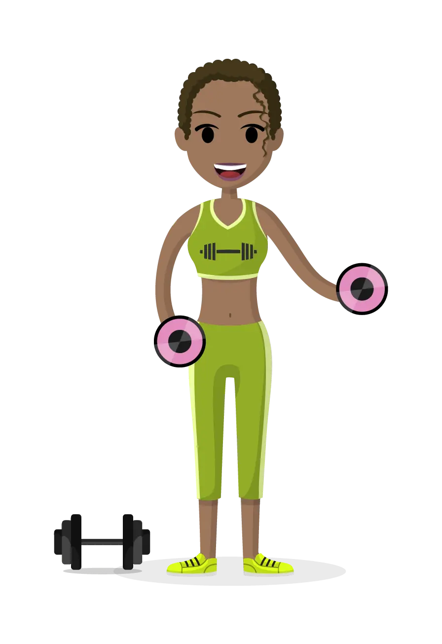 Fitness Woman with Dumbbells
