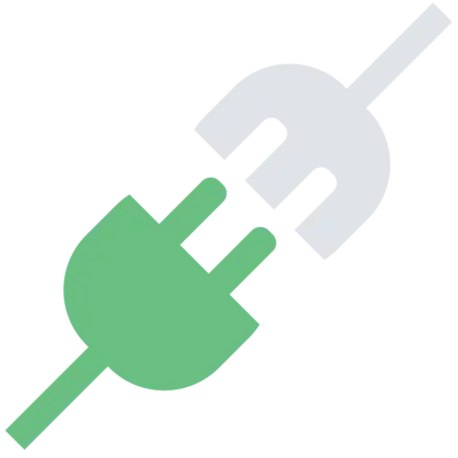 Green and Gray Power Plug Illustration