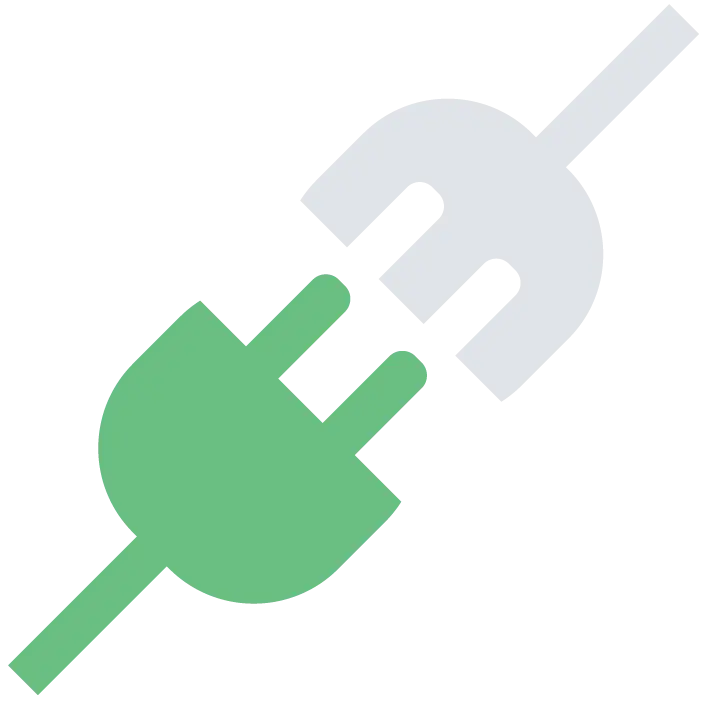 Green and Gray Power Plug Illustration