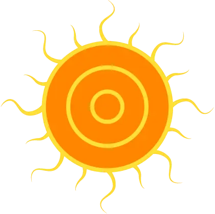Swirling Sun Icon with Yellow and Orange Design