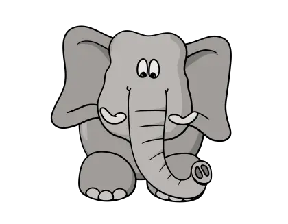 Cute Cartoon Elephant Illustration