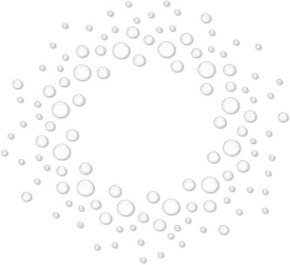 Circle of Transparent Water Bubbles
