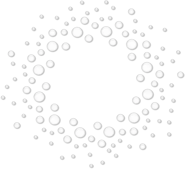 Circle of Transparent Water Bubbles