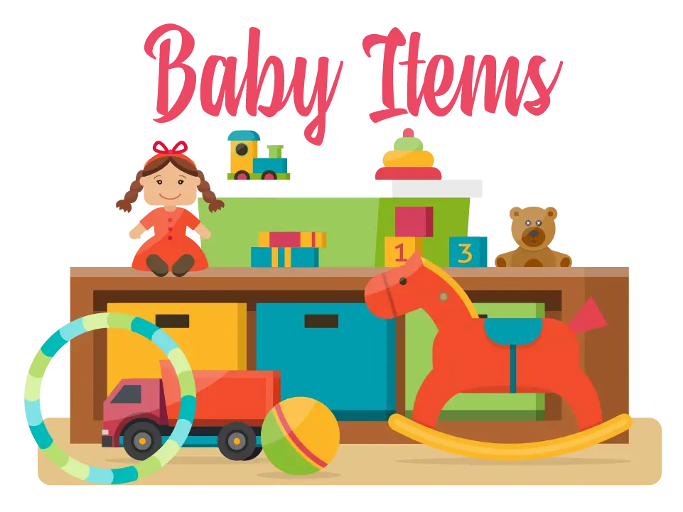 Colorful Baby Items and Toys
