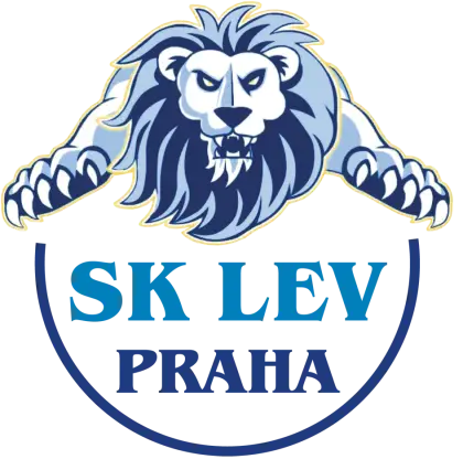 SK Lev Praha Hockey Club Logo with Blue Lion