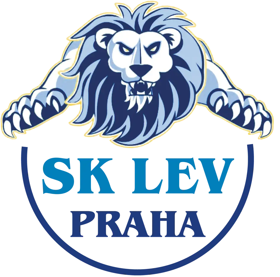 SK Lev Praha Hockey Club Logo with Blue Lion