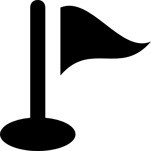Black Flag on Pole Icon Design