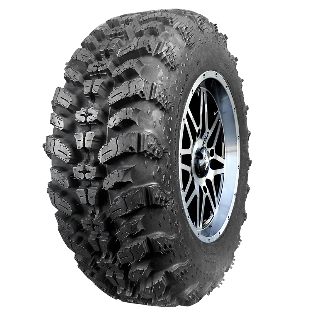 Rugged Off-Road Tire with Alloy Wheel Design