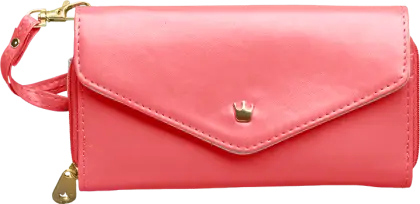 Elegant Pink Wallet with Crown Detail