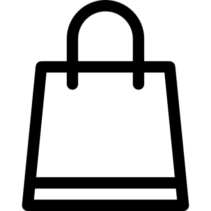Minimalistic Shopping Bag Icon in Black Outline