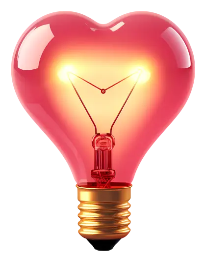 Illuminated Heart-Shaped Light Bulb
