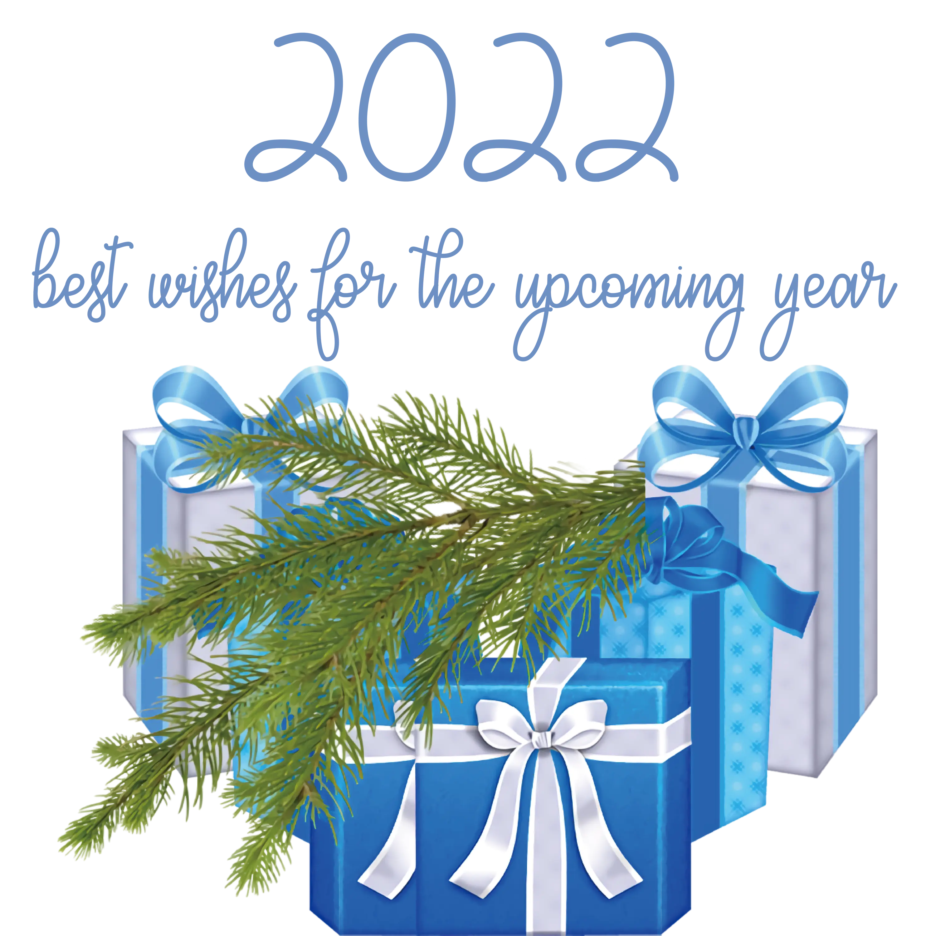 New Year Gifts with 2022 Text Decoration