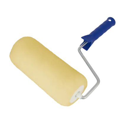 Yellow Paint Roller with Blue Handle