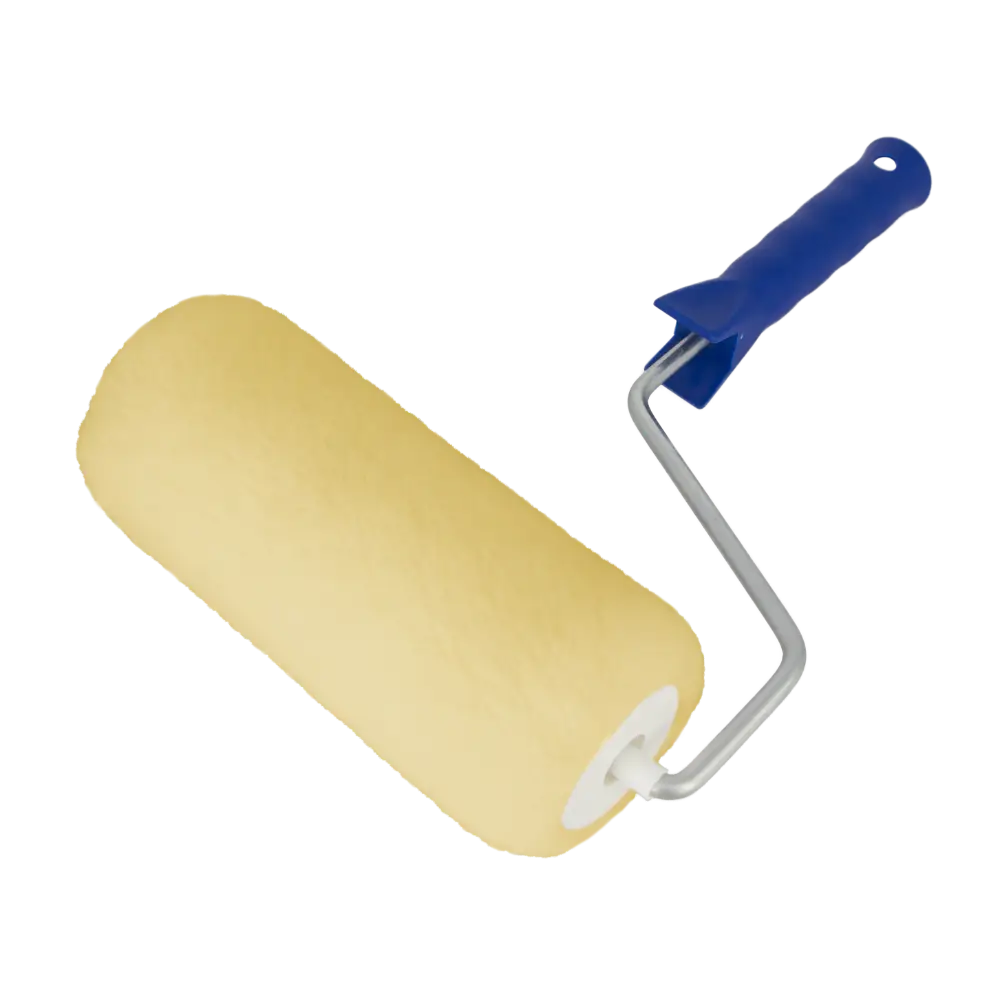 Yellow Paint Roller with Blue Handle