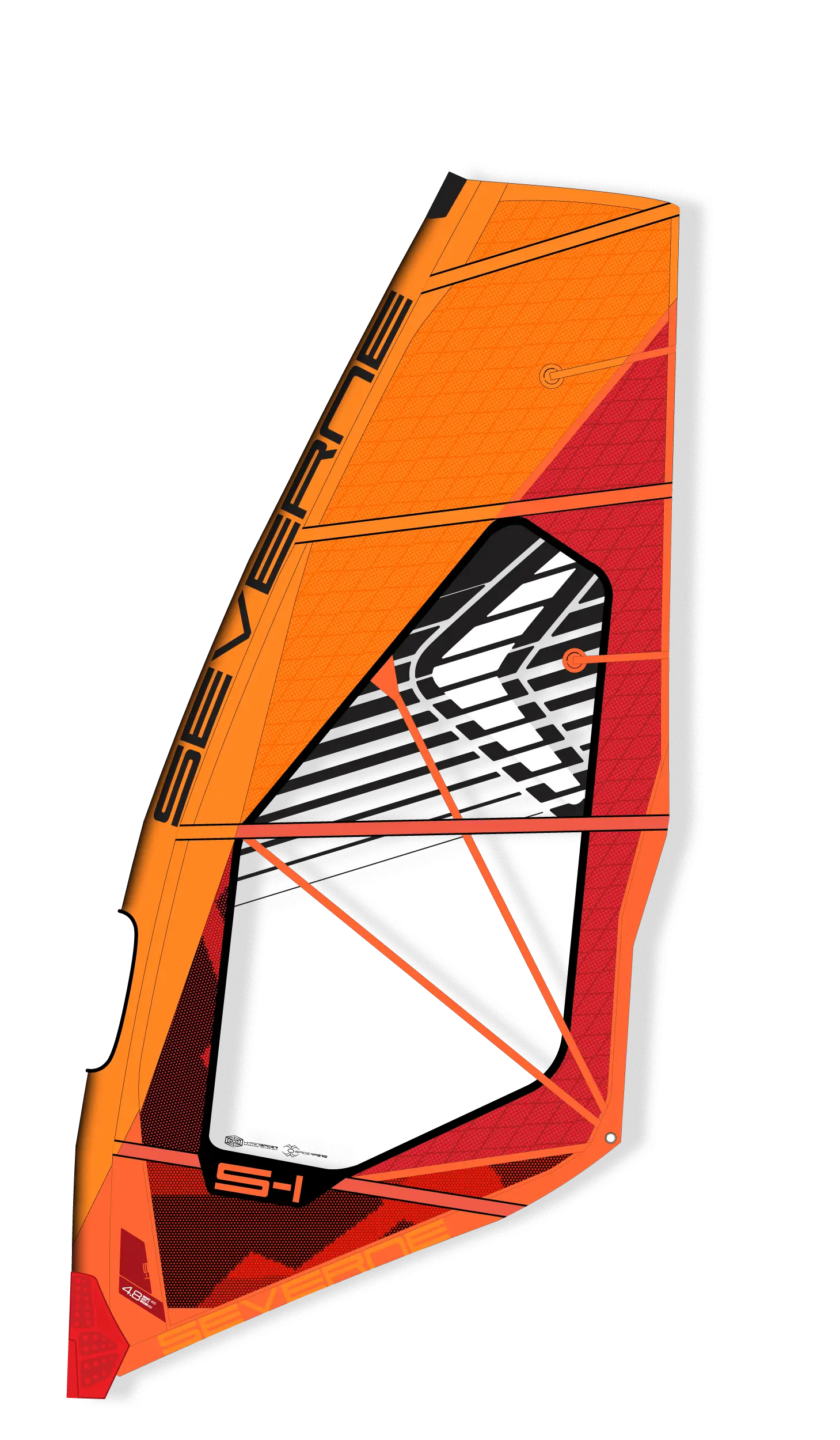 Orange Geometric Windsurfing Sail Design