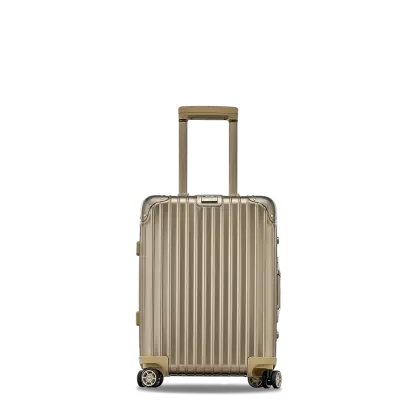 Golden Suitcase with Wheels