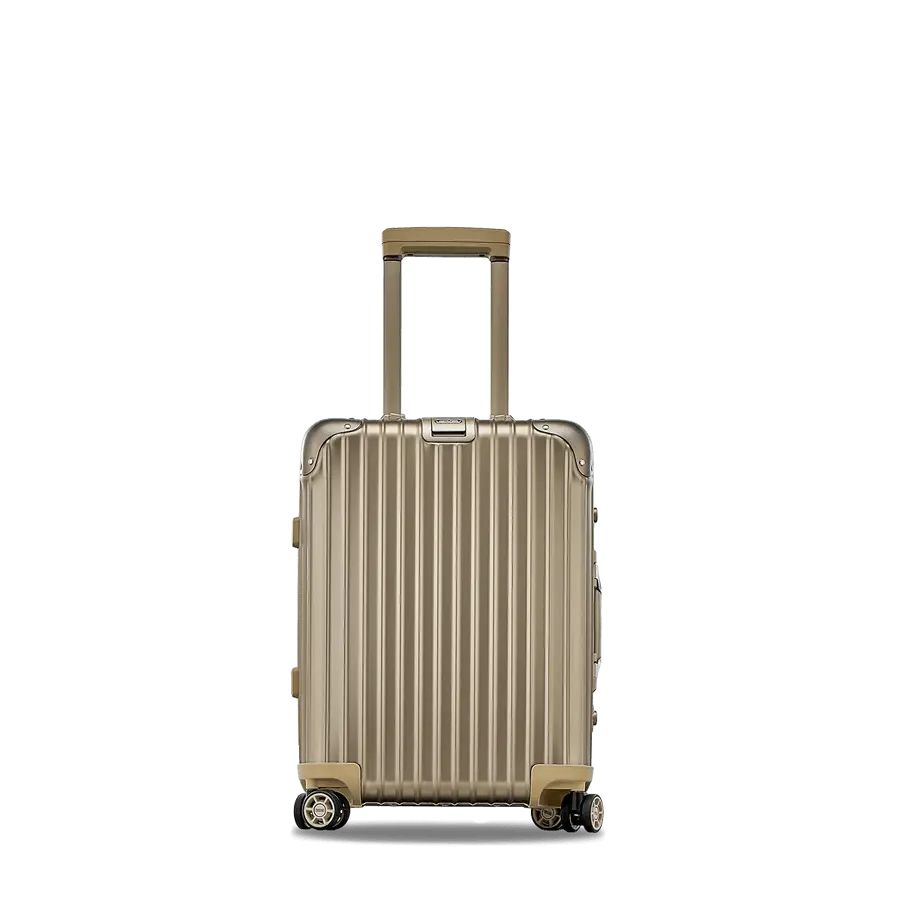 Golden Suitcase with Wheels