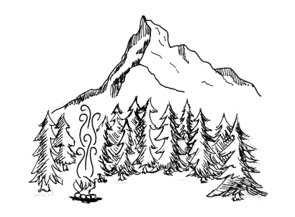 Mountain and Forest Sketch