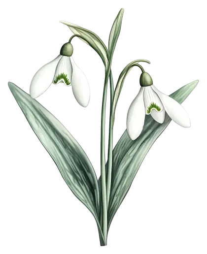Blooming Snowdrop Flowers