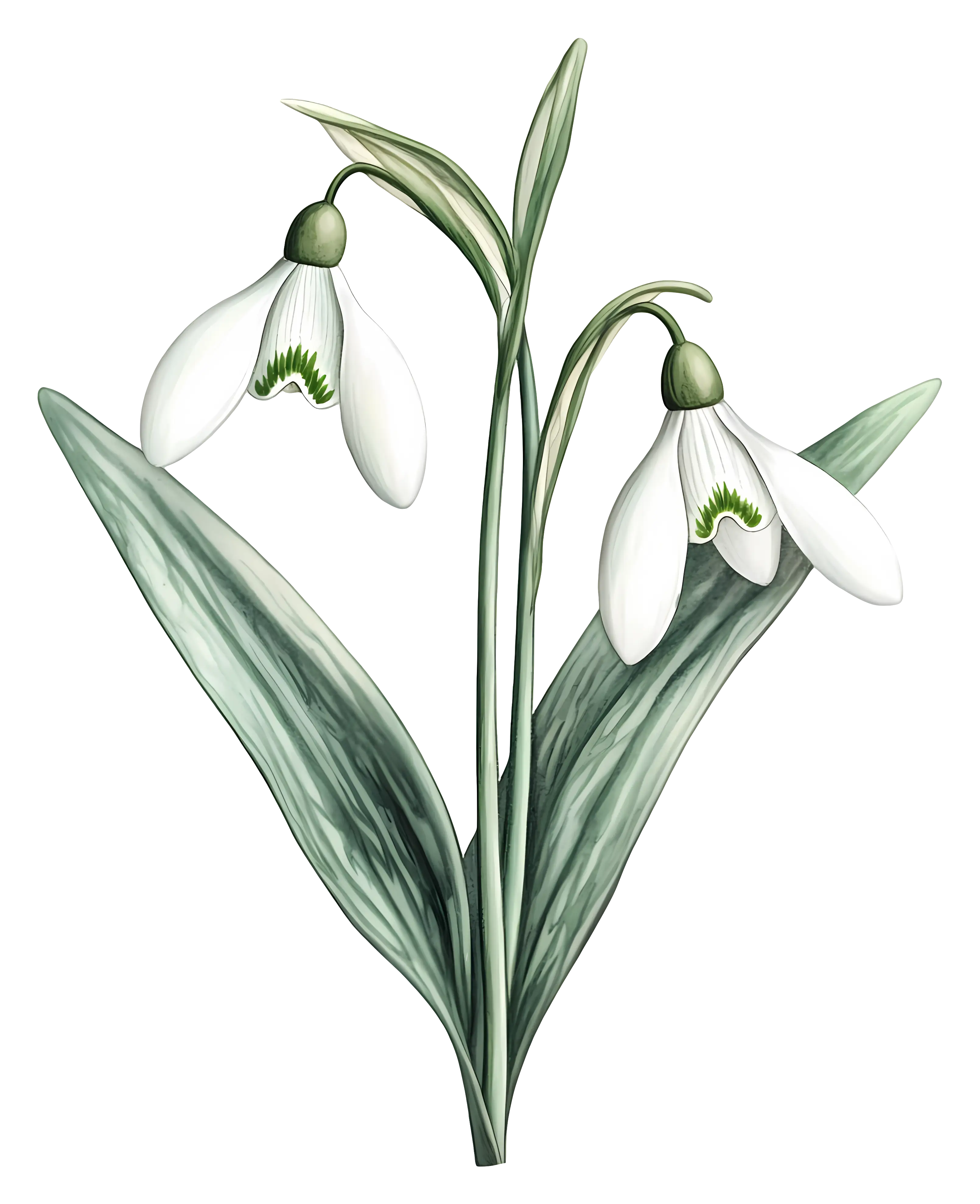 Blooming Snowdrop Flowers