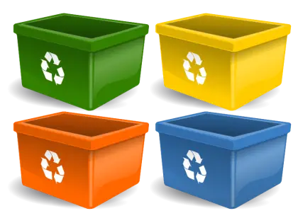 Colorful Recycling Bins for Waste Management