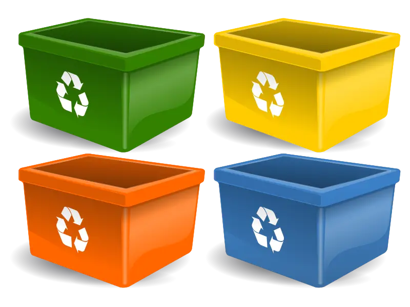 Colorful Recycling Bins for Waste Management