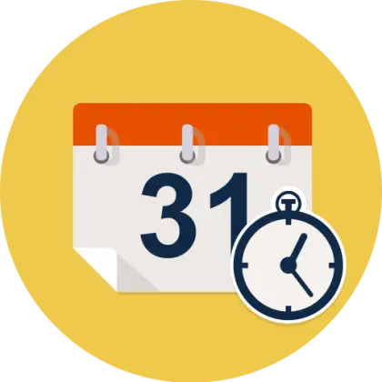 Calendar Icon with Clock Illustration