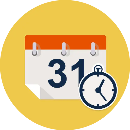 Calendar Icon with Clock Illustration