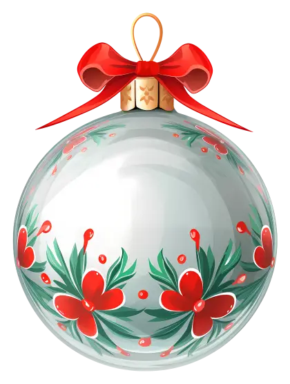 Decorative Christmas Ornament with Red Bow