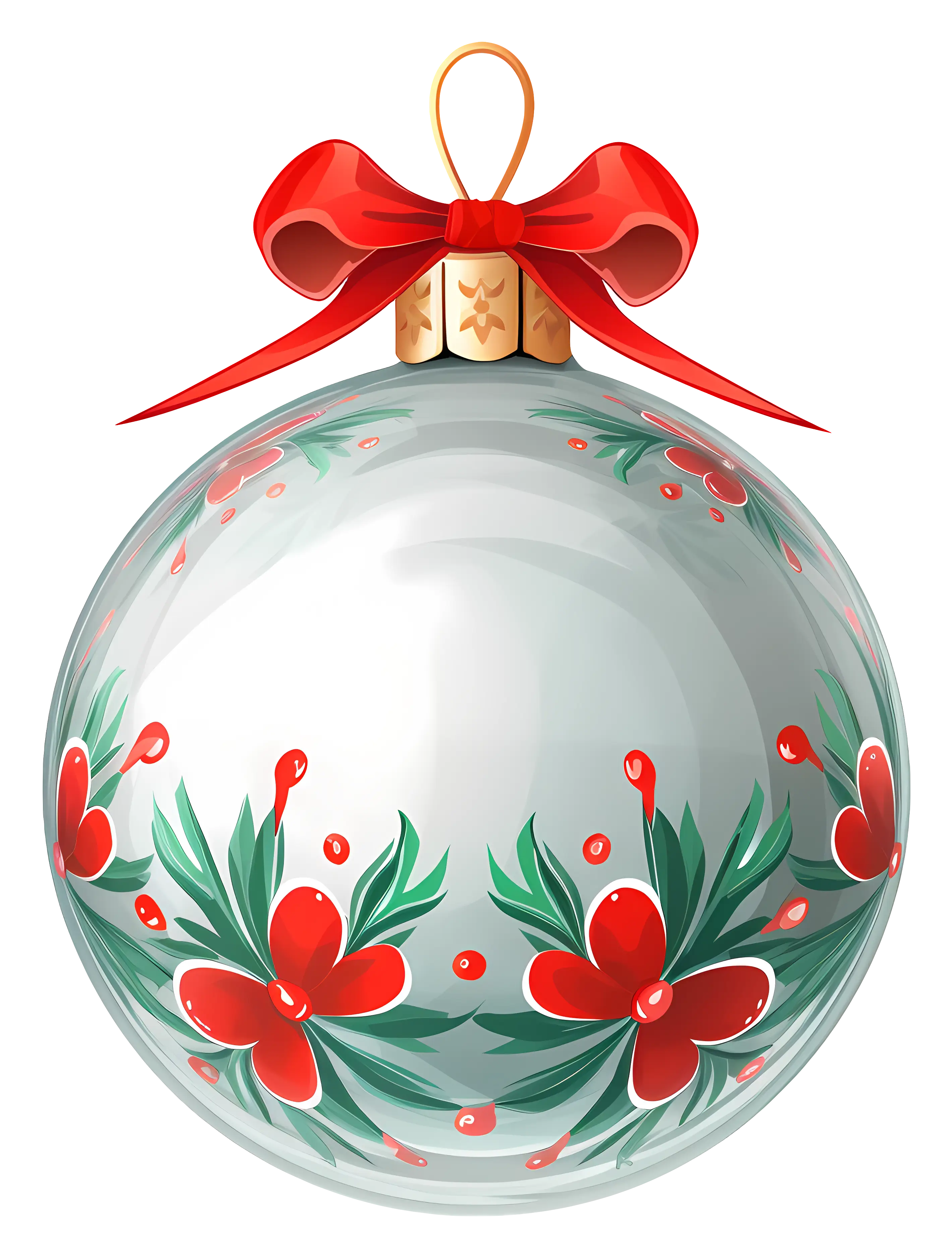 Decorative Christmas Ornament with Red Bow