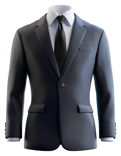 Classic Black Business Suit Illustration for Formal Settings