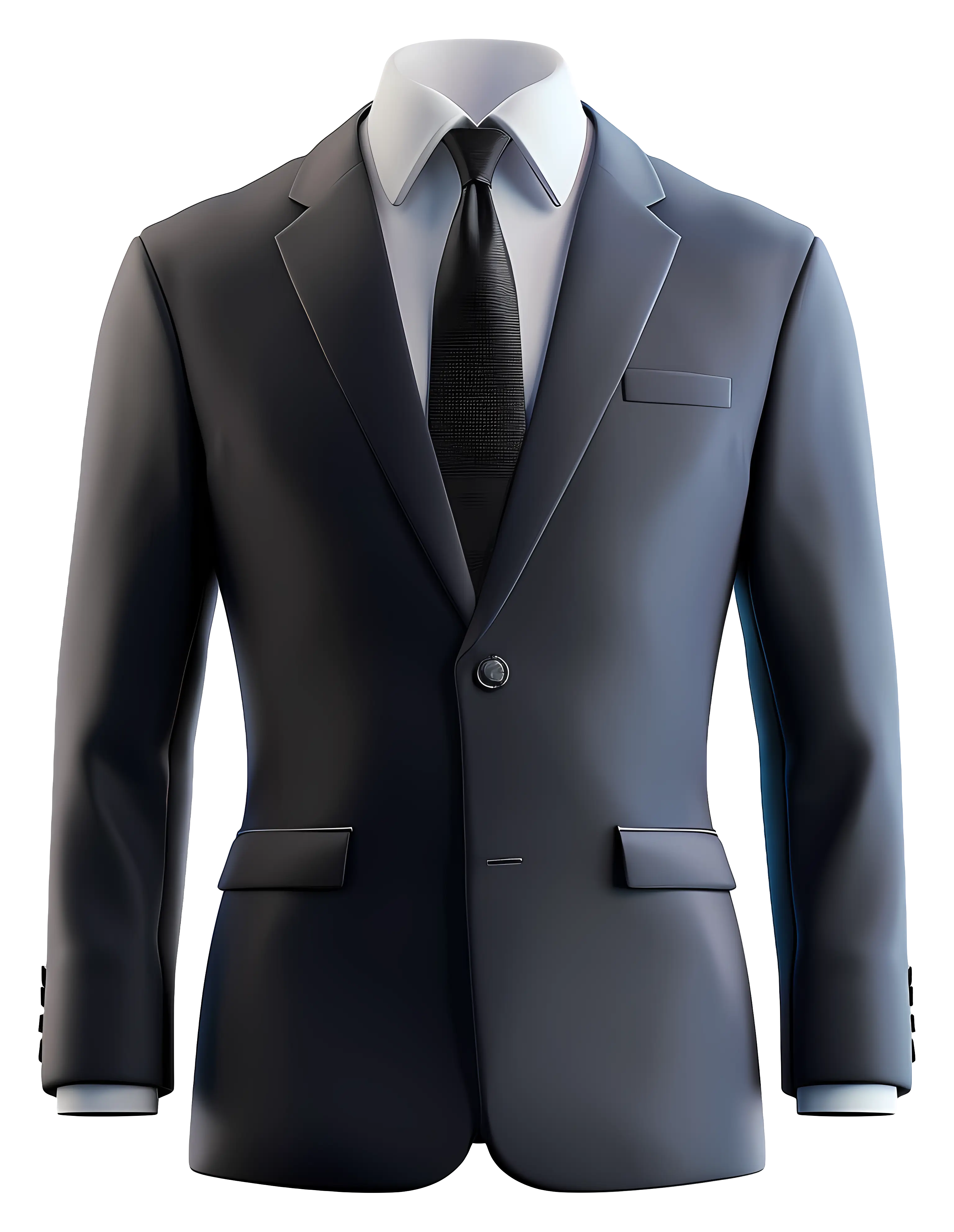 Classic Black Business Suit Illustration for Formal Settings