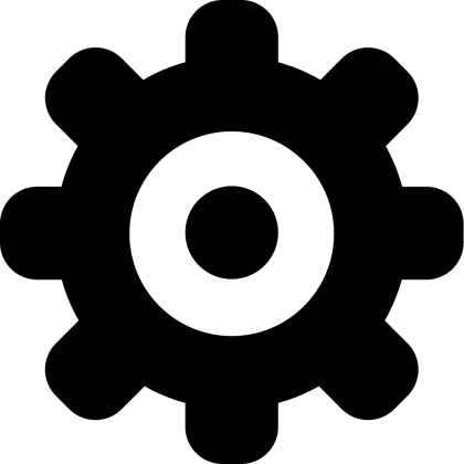 Black Gear Icon for Mechanics
