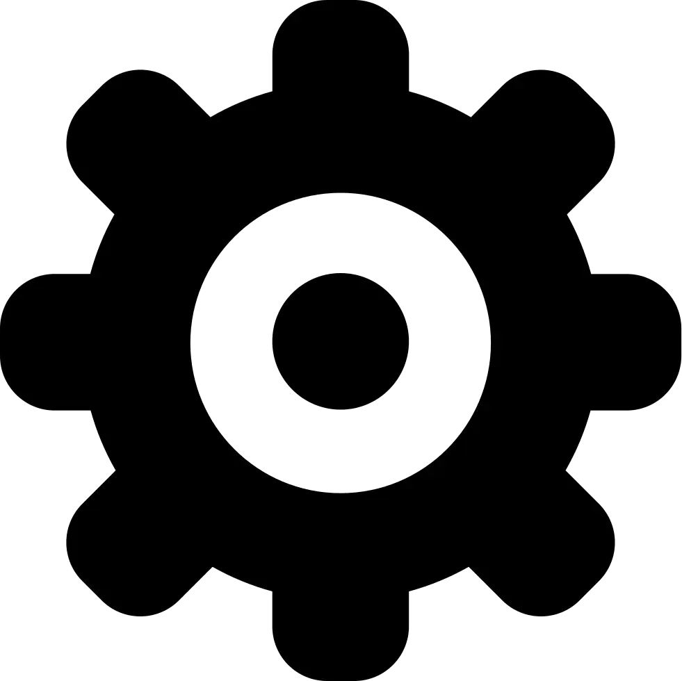 Black Gear Icon for Mechanics