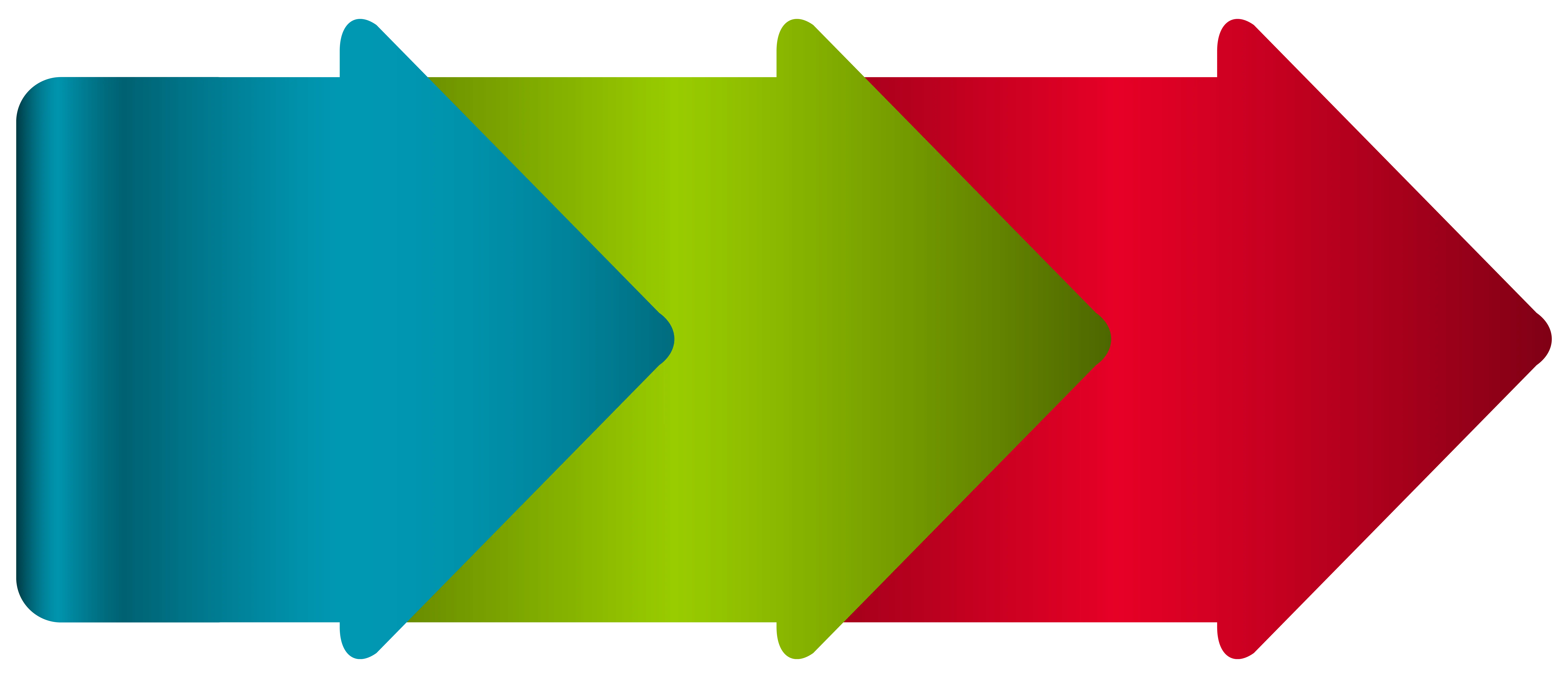 Blue, Green, and Red Right Arrows