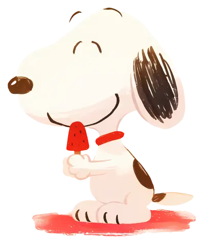 Cute Cartoon Dog Holding Popsicle