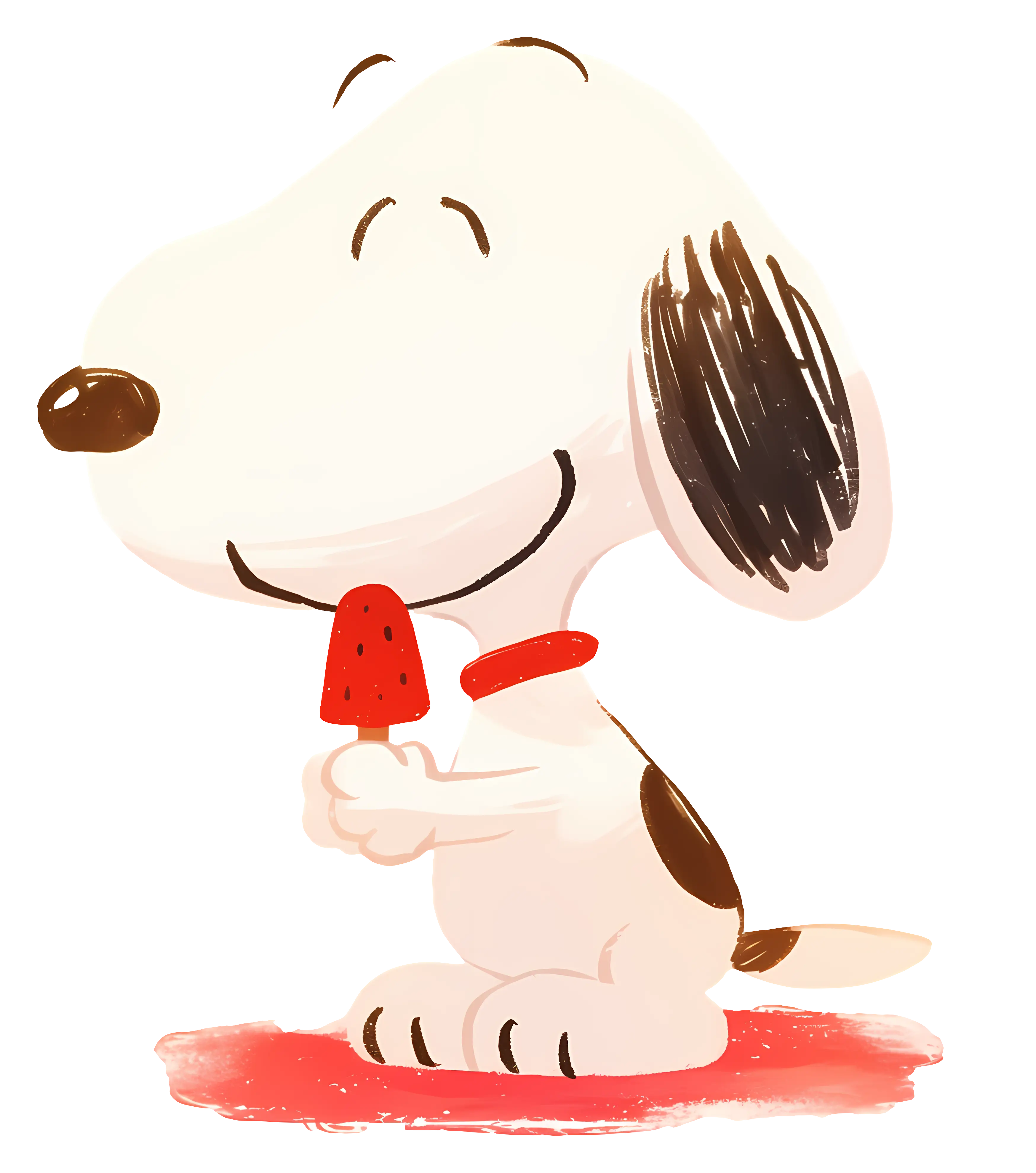Cute Cartoon Dog Holding Popsicle