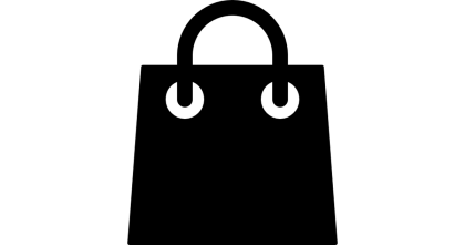 Minimalist Black Shopping Bag Icon