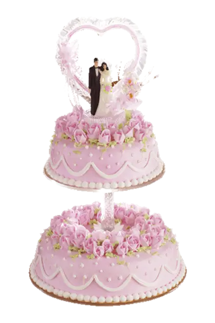 Pink Decorated Wedding Cake