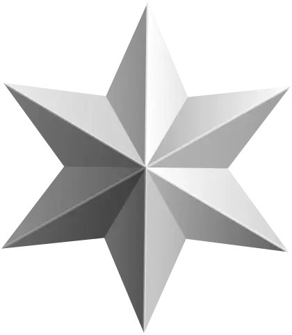 Silver Star with Clean Geometric Design