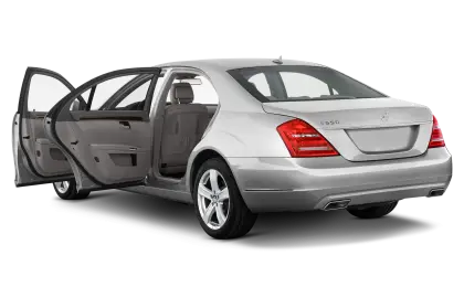 Luxury Style Silver Car with Doors Open