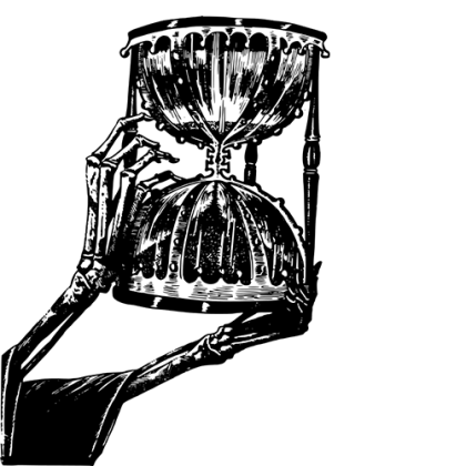 Skeleton Holding Hourglass