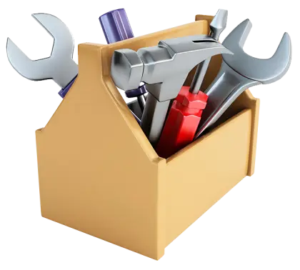 Toolbox Containing Various Tools