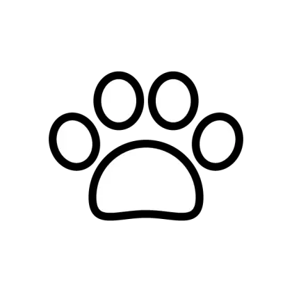 Simple Black Animal Paw Print Icon