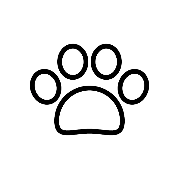 Simple Black Animal Paw Print Icon